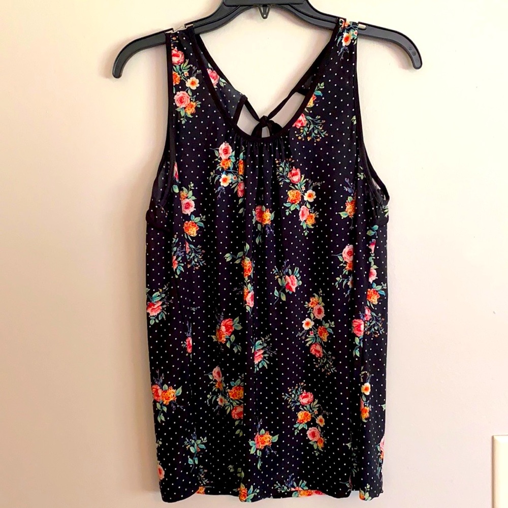New black and floral blouse.